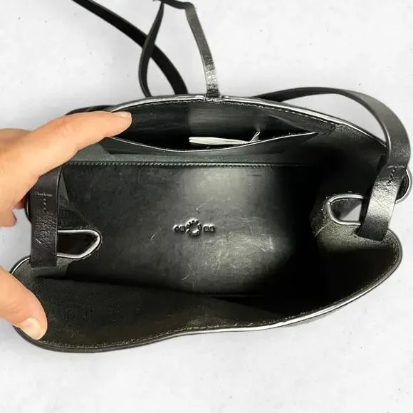 Kara Tie Crossbody Bag Classic‎ Black Leather Handbag Shoulder Purse
